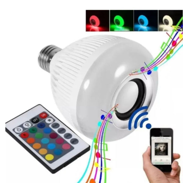 Lampada Bluetooth De Led Com Caixa De Som